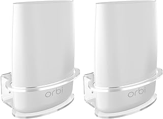 for Netgear Orbi Wall Mount - Wall Mounting Bracket Kit Compatible with Orbi Tri-Band Router,Satellite,RBS50,LBR20,RBK50V,RBK23,RBK50,RBS20,AC2200,AC3000 (Clear 2Pack)