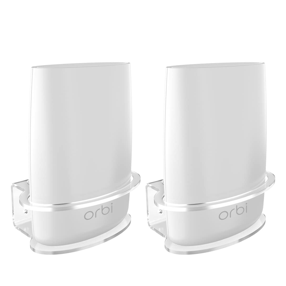 HomeMount for Netgear Orbi Wall Mount - Wall Mounting Bracket Kit Compatible with Orbi Tri-Band Router,Satellite,RBS50,LBR20,RBK50V,RBK23,RBK50,RBS20,AC2200,AC3000 (Clear 2Pack)