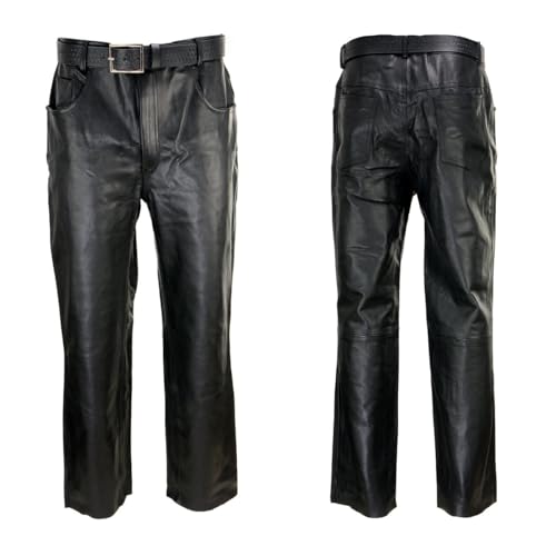 Milwaukee Leather LKM5718 Men's Classic Black Loose Fitted Motorcycle Casual Leather Biker Pants - 36 by Milwaukee Leather - Used condition - Image 7