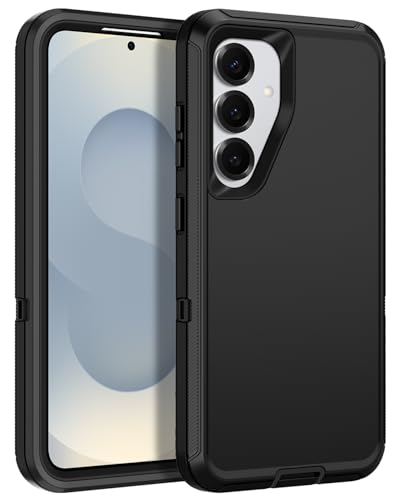 Casenplaza for Samsung Galaxy S25 Plus Case Heavy Duty Protective Shockproof Dropproof 3-Layer Full Body Protection [Without Screen Protector] Tough Rugged Case for Galaxy S25 Plus,Black
