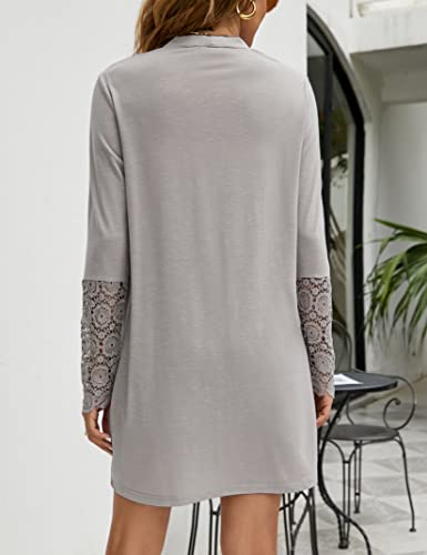 Women's Cardigan Sweater, Lightweight Cardigan Open Front Casual Long Sleeve Coat With Pockets For S-Xxl Graym #TOP1