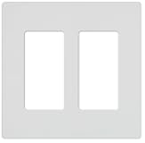Lutron Claro Light Switch Cover Plate, 2 Gang Wallplate, for Decorator Light Switches, Rocker Light Switch Cover, Outlet Cover, Screwless Switch Plate Cover, Gloss, CW-2-WH, White