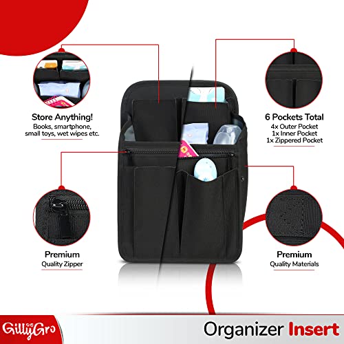 Gillygro Diaper Bag Backpack Kit | 5-In-1 Multifunction Baby Diaper Bag With Changing Pad, Portable Highchair Seat, Organizer Insert, Extra Shoulder Strap | Unisex For Mom Dad Girl Boy #TOP5