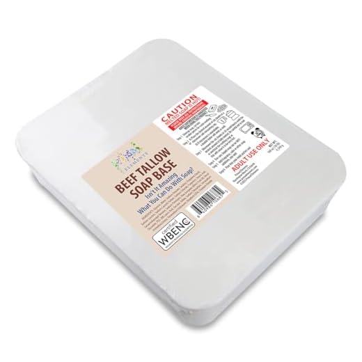 Primal Elements Base de sabão de sebo bovino – Base hidratante para derreter e derramar glicerina para artesanato e fabricação de sabão, fácil de cortar – 4,5 kg