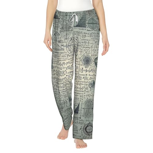 Pantalon de pyjama en polaire pour femme à motif formule mathématique