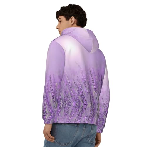 Sweat violet homme EdWal décontracté avec fermeture éclair intégrale et manches longues