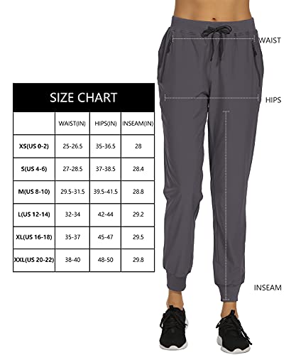 Women's Lightweight Sun Protection Pants Uv Walking Spf Quick Dry Loose Fit Water Resistant Elastic Waist Moisture Wicking Track Camping Fishing Hiking Mountain Upf Pants Zipper Pockets Deep Grey Xs #TOP5
