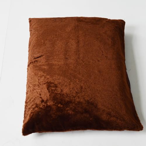Image of Hometex Large Strong Faux Fur Pet Bed Dog Bed Removable Zipped Cover Cushion & Cover (Dark Brown)