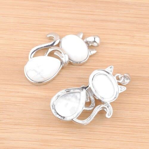 creazione di Gioielli La Collana all'Ingrosso dei Pendenti del Gatto del Turchese Bianco di Pietra Naturale dei Lotti 6pcs/Lot for la Fabbricazione dei monili