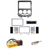 mazda 6 gg radioblende klimaautomatik  Einbauset : Autoradio Doppel-DIN 2-DIN Blende Einbaurahmen Radioblende silber + ISO Radio Adapter Kabel Adapterkabel + Antennenadapter für Mazda 5 (CR) 06/2005 - 09/2010