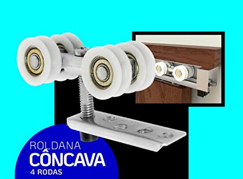 Roldana Côncava 4 Rodas Porta Correr Madeira Stanley 80kg