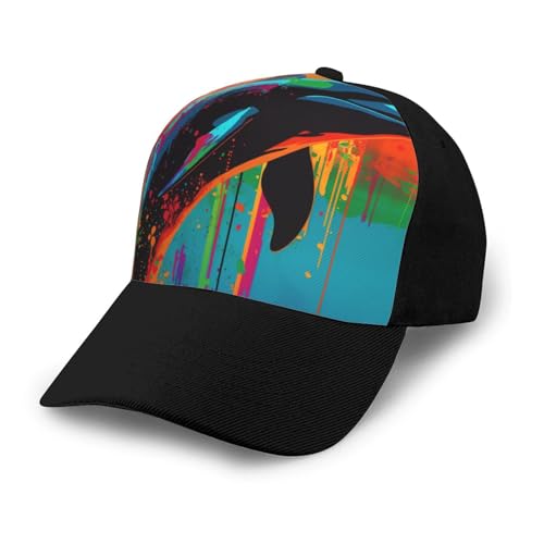 Silhouette Composition Dolphin Printed Fashion Baseball Cap Cool Sports Outdoor