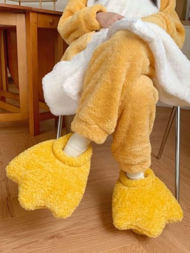 Fuzzy Duck Flippers Slippers for Women House Slippers Cute Duck Feet Fluffy Furry Women's Warm Winter Slipper Indoor 20252