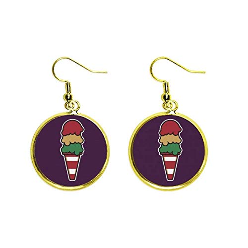 Pendientes largos dorados mujer joyería tres capas de helado dulce colgantes