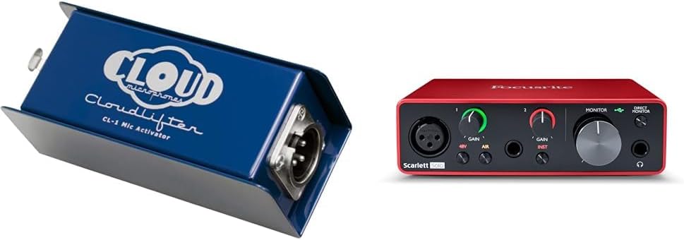 Cloud Microphones, Cloudlifter, CL-1, Microphone Amplifier & Focusrite Scarlett Solo 3rd Gen USB Audio Interface, for the Guitarist, Vocalist, Podcaster or Producer, Studio Quality Sound