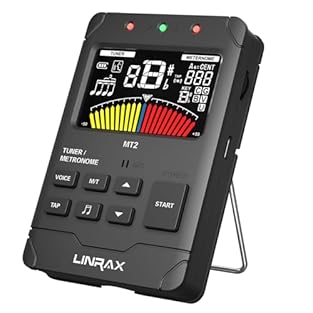 【RECHARGEABLE 3-IN-1 TUNER METRONOME】: Linrax MT2 digital metronome tuner combines a metronome, tuner and tone generator, all housed in a pocket-sized device. The large full color display is easy to read in any environment. Takes 1.5 hours to fully c...