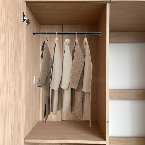 AIZESI 1 Stück Gardinenstange ohne Bohren 40-70cm Ø22mm, Teleskopstange zum Klemmen Klemmstange für Gardinen, Spannstange ohne Bohren, Ausziehbar Vorhangstange für Schrank Küche Schrank - Schwarze