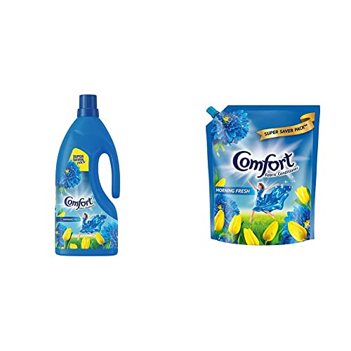 Image of Comfort After Wash Morning Fresh Fabric Conditioner, 1.6 L & After Wash Morning Fresh Fabric Conditioner Pouch - 2 L Combo - Liquid
