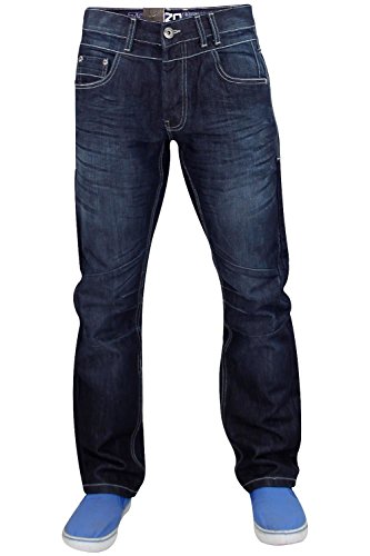 Enzo Mens EZ355 Denim Jeans Dark Stone wash 30L