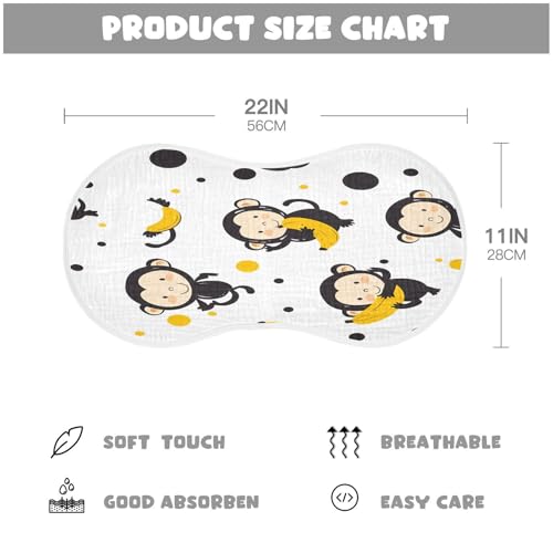Cartoon Monkey Burp Cloths Cotton Baby Washcloths,Large 22x11in Burping Cloth Absorbent and Soft for Newborn Baby Boys and Girls,2 Pack4