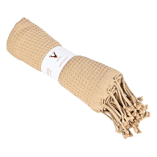 Image of Waffle Bath Towel(Parent) (Biscuit, Pack of 1)