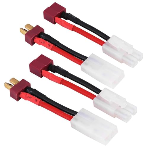 Yiqigou 2 Pares de Conectores Hembra de Estilo Deans con Conector Hembra Macho a Gran Estilo Tamiya Macho Hembra con Cable de 5 cm, 16 AWG