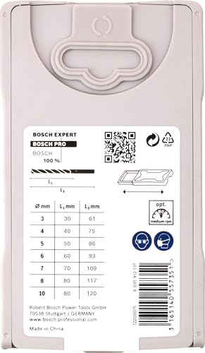 Bosch 2607017034 Professional 7-Piece Robust Line Brad Point Drill Bit Set (for Wood, Accessories for Drill Drivers) , Black/Silver , 14.1 x 8.3 x 2 cm