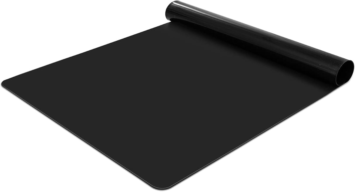 Große Silikonmatte 40x30cm | ﻿Faltenfreie Rutschfeste Tischunterlage | Hitzebeständige Antihaftmatte | Silikon Unterlage Antihafte Tischmatte Arbeitsmatte Thekenmatte | Schwarz