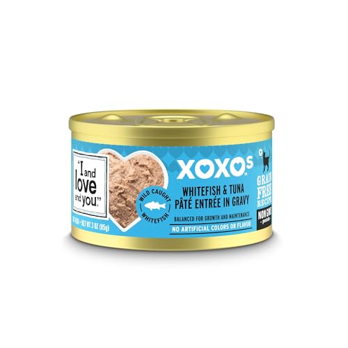 I AND LOVE AND YOU XOXOs Wet Cat Food - Whitefish + Tuna Pâté - Grain Free, Filler Free, 3oz Pack of 24 Cans