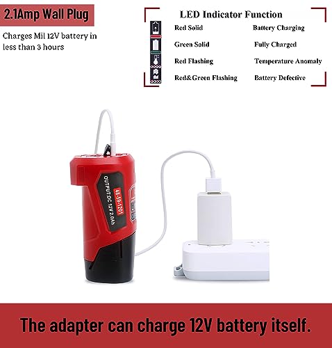 【Multifunction 】 12V Usb Power Source Replacement For Mil 12V Battery Charger Adapter Compatible With Mil Heated Jacket 45-59-1201 Usb Charger #TOP4