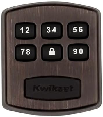 Kwikset 905 Keyless Entry Deadbolt Electronic Door Lock, 6 Button Keypad, Ideal for Garage or Side Door, No Key, Venetian Bronze