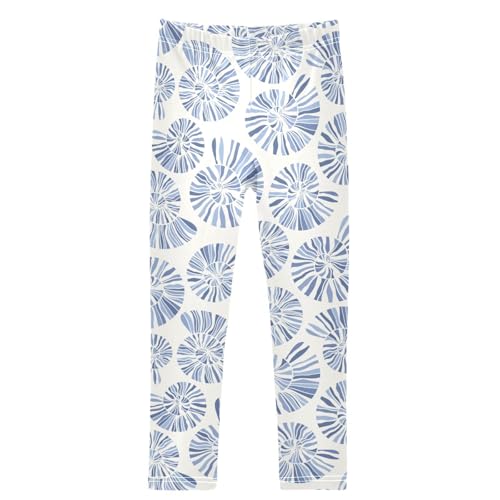 Girls' Leggings Sea Shell Fossil Ankle Length Printed Leggings Comfort Pants for Kids 4-10 Years