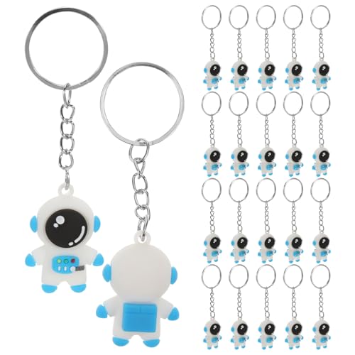 Ciieeo 24 llaveros de astronauta en miniatura, colgantes para bolsos con forma de astronauta de dibujos animados, premios para profesores, recompensas en el aula, recuerdos para fiestas temáticas de