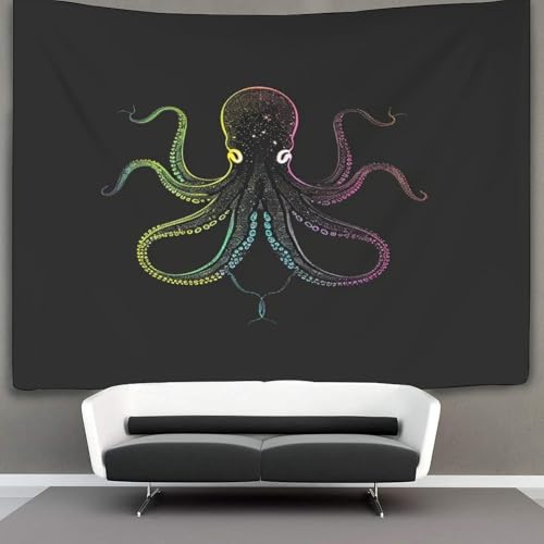 Tapisserie decoration murale poulpe effet 3d pour habiller un mur de salon - 3