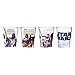 Silver Buffalo Star Wars Original Trilogy: A New Hope, Empire Strikes Back, Return of the Jedi - 4 Pack Mini Glasses Featuring Yoda, Luke, Darth Vader, Han Solo, Chewbacca, Princess Leia, Ewok, 1.5oz