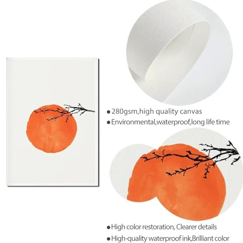 Peinture oiseaux salon triptyque abstrait moderne sans cadre 3 pièces