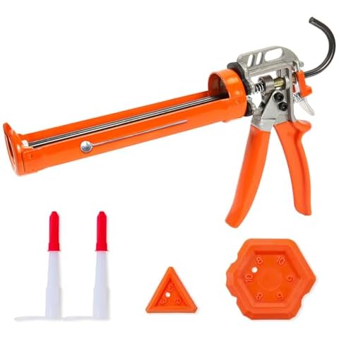 Holothurian Caulking Gun, Caulk Gun No Drip,Sealant Finishing Tool Grout Scraper for Kitchen Bathroom Window Sink Joint, 1/10 Gallon Cartridge, 20:1 Thrust Ratio Cover