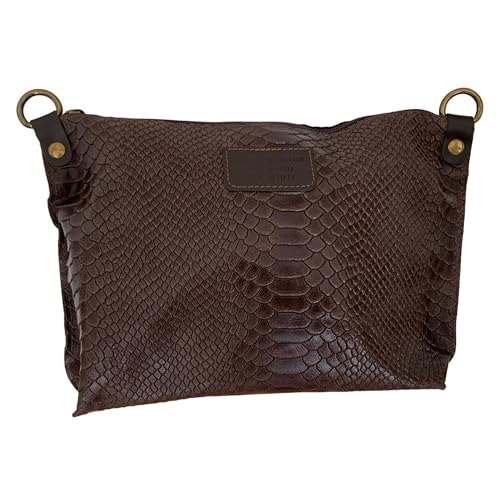 Bolso bandolera mujer de piel. (Marrón chocolate) Bolso bandolera mujer de piel. (Marrón chocolate)