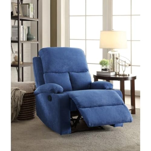Image of Torque Fabio 1 Seater Fabric Recliner Chair for Home Blue | Manual Recliner Sofa 1 Seater Recliner for Valentine Gifts for Husband Wife Home Decor