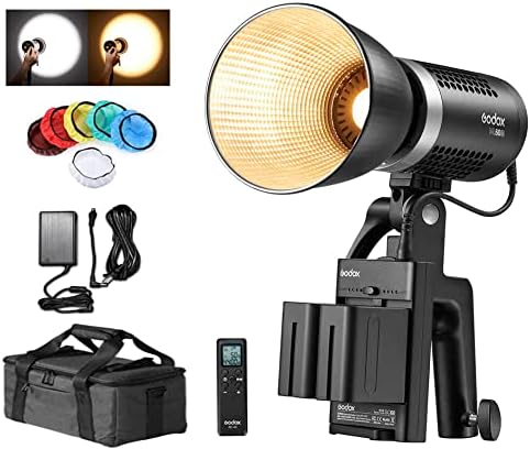 Godox ML60Bi ML60 Bi 60W Bi-Color LED Light Silent Mode Portable Brightness Adjustment Support Li-ion Outdoor LED Light