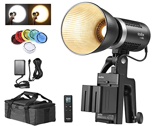 Godox ML60Bi ML60 Bi 60W Bi-Color LED Light Silent Mode Portable Brightness Adjustment Support Li-ion Outdoor LED Light with 2X NP970 Lithium Battery by GODOX - Used condition - US$162.27