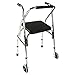 Mobiclinic, Compostela, Andador para Ancianos con Dos Ruedas, Marca Española, Andador Plegable para adultos, andador con asiento, Aluminio, Altura Regulable, Plata/Negro