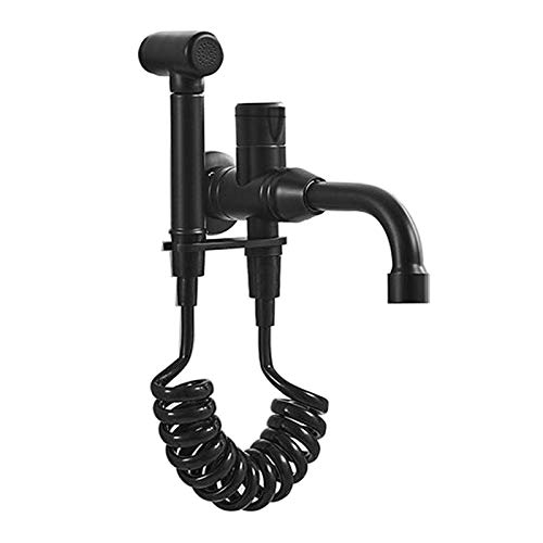 Robinet de pulvérisateur de bidet mural eau froide avec douchette WC laiton noir