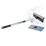 Heyner® Scheibenreiniger faltbar 25 cm mit Teleskopstiel 53–80 cm & klappbarem Kopf – inkl. Mikrofaser-Abdeckung für Kfz, Transporter, Wohnmobil, Boot