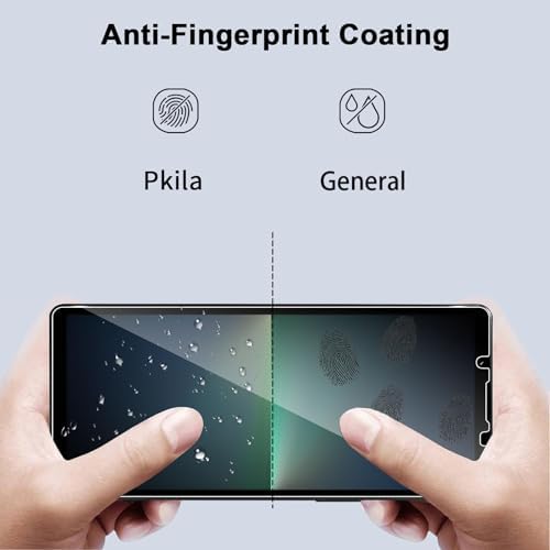 Pkila Compatible with Sony Xperia 5 V Screen Protector, 2 Pack Tempered Glass Protective Film 2 Pack Camera Lens Protector Anti-fingerprint Bubble-free 9H Hardness Screen Protector