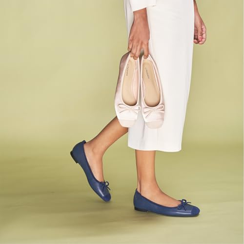 Image of C.Paravano Ballet Flats | Square Toe Shoes | Bow Slip Ons | Ballet Shoes for Women | Dressy Flats for Women