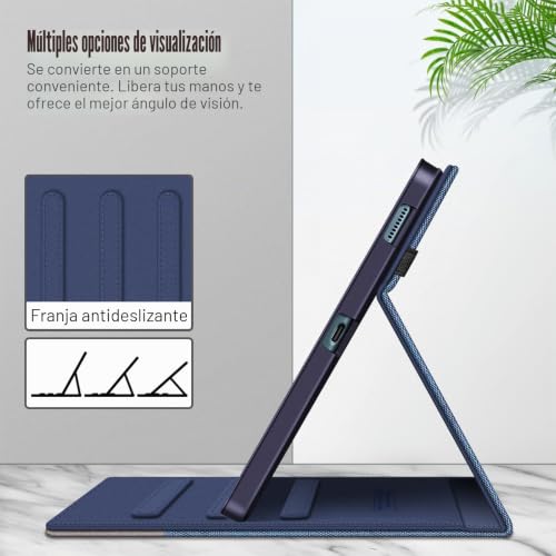 Funda Samsung Tab S6 Lite antichoque con auto-activación de pantalla azul 4