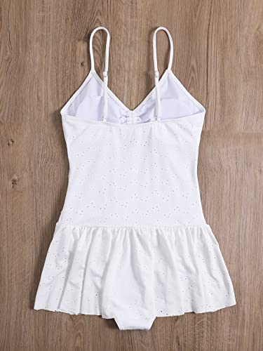 Floerns Women's One Piece Swimsuit Cut Out Drawstring Ruched Ruffle Trim Monokini2