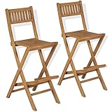 Matalde Outdoor Bar Stool Set of 2, Patio Folding Bar Stools, 44.9 Inch Patio Chairs with Backrest,