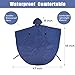 Fonakei Wheelchair Poncho Wheelchair Covers Waterproof with Reflective Strips Rain Ponchos for Adults Reusable, Adjustable Hood,Secure Buckle Straps Electric Wheelchair Accessories (Navy Blue)